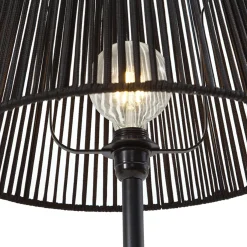 QAZQA Buiten Vloerlamp Zwart Met Kap Zwart Touw Ip44 - Virginia Jayla