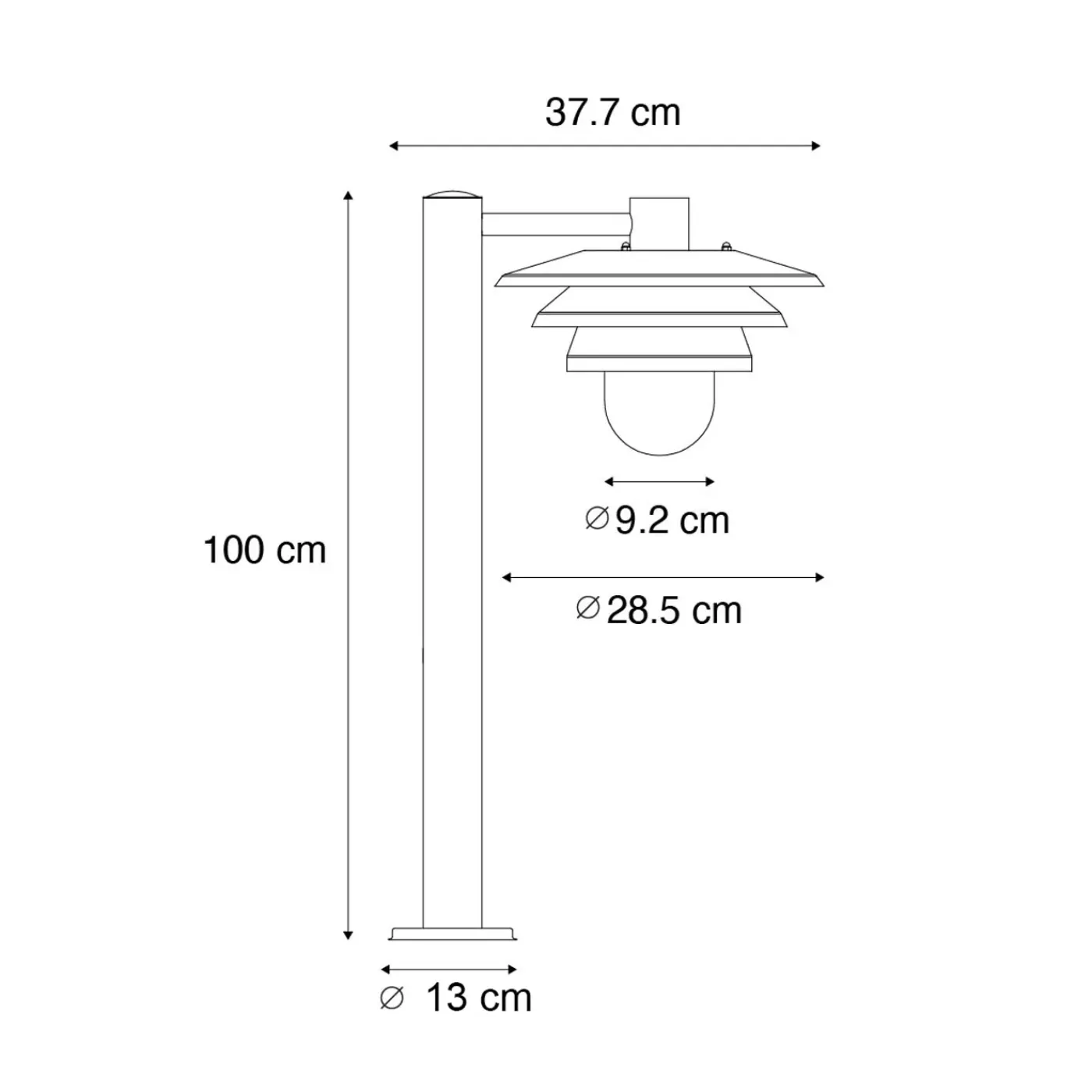 QAZQA Design Buiten Paaltje Zwart 100 Cm Ip44 - Morty