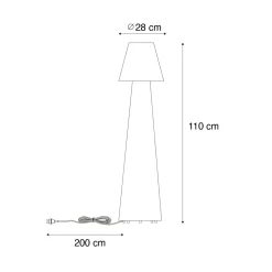 Qazqa Design Buiten Vloerlamp Mushroom Wit Ip44 - Katrijn