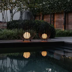 Qazqa Design Vloerlamp Zwart Met Opaal 110 Cm Ip44 - Angela