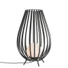 QAZQA Design Vloerlamp Zwart Met Opaal 70 Cm Ip44 - Angela