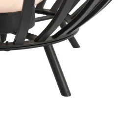 QAZQA Design Vloerlamp Zwart Met Opaal 70 Cm Ip44 - Angela