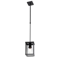 QAZQA Industriële Buiten Hanglamp Zwart Ip44 - Charlois