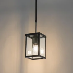 QAZQA Industriële Buiten Hanglamp Zwart Ip44 - Charlois
