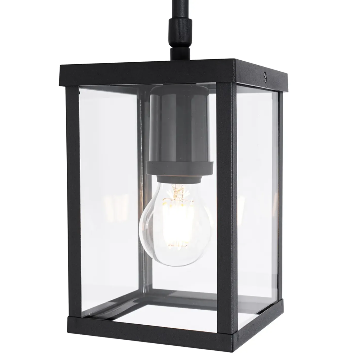 QAZQA Industriële Buiten Hanglamp Zwart Ip44 - Charlois