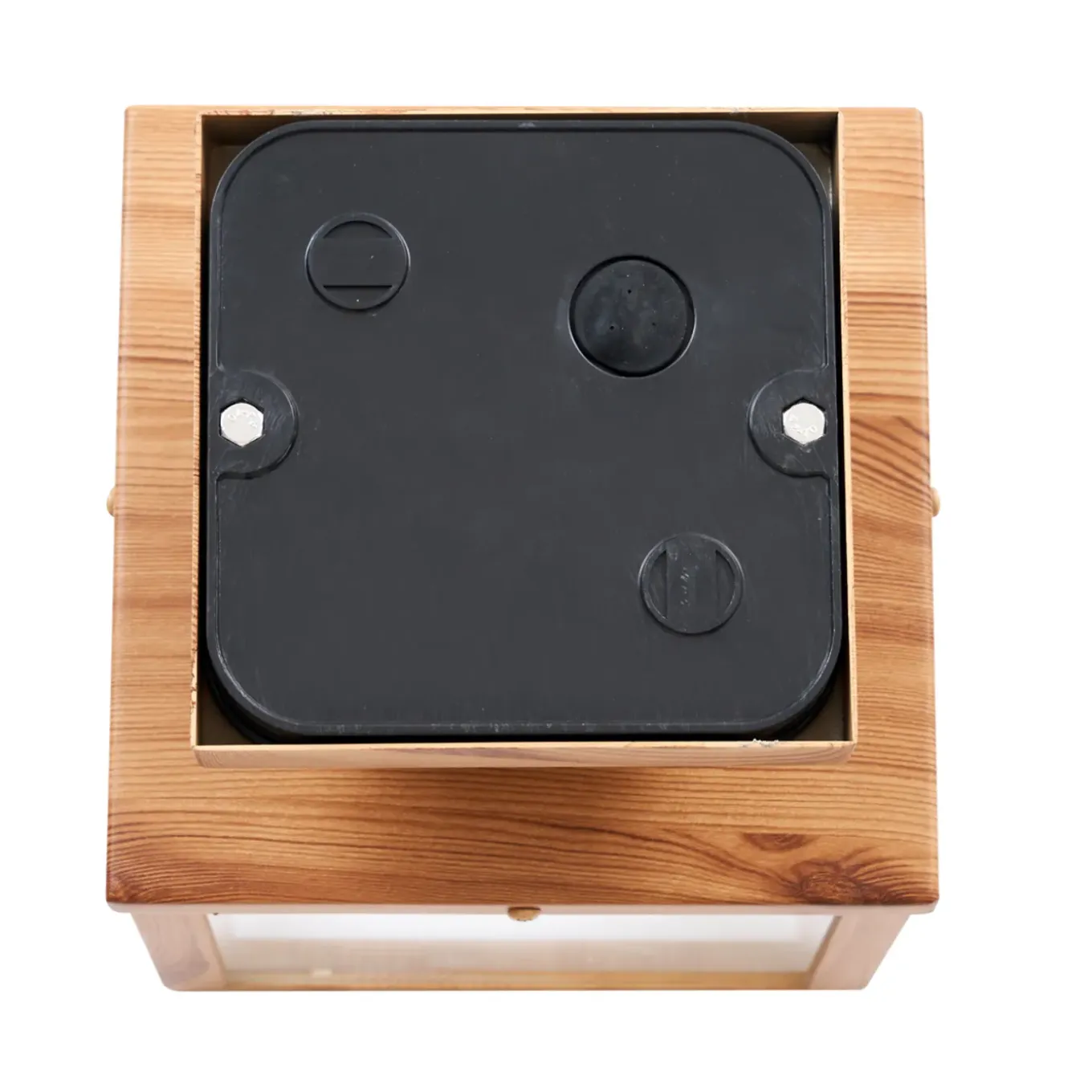 Qazqa Industriële Buitenplafondlamp Hout Met Helder Glas - Rotterdam