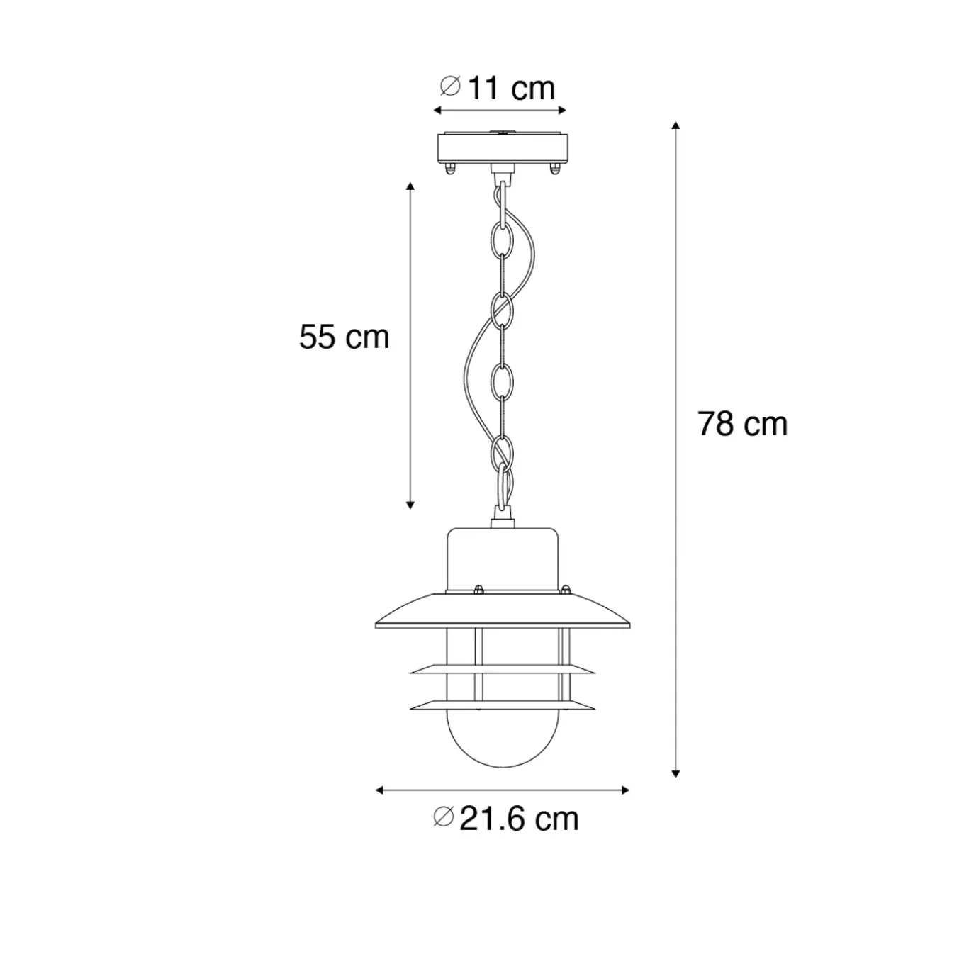 Qazqa Industriële Hanglamp Roestbruin Ip44 - Shell