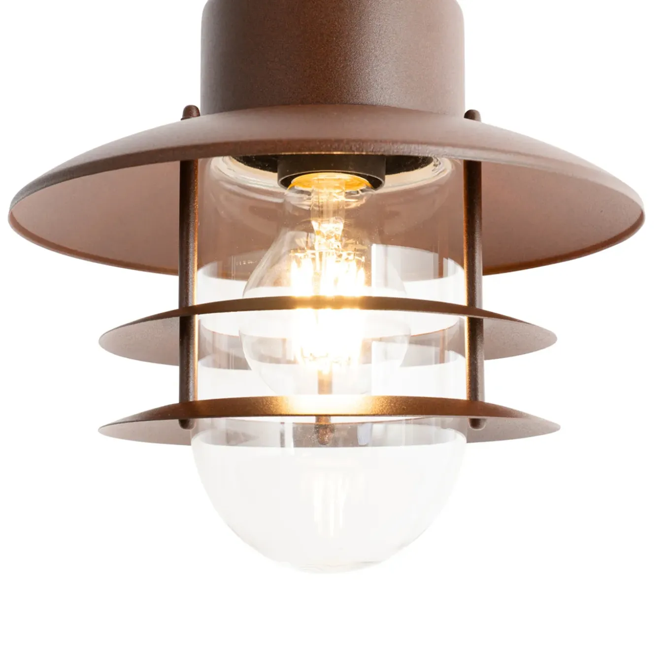 Qazqa Industriële Hanglamp Roestbruin Ip44 - Shell