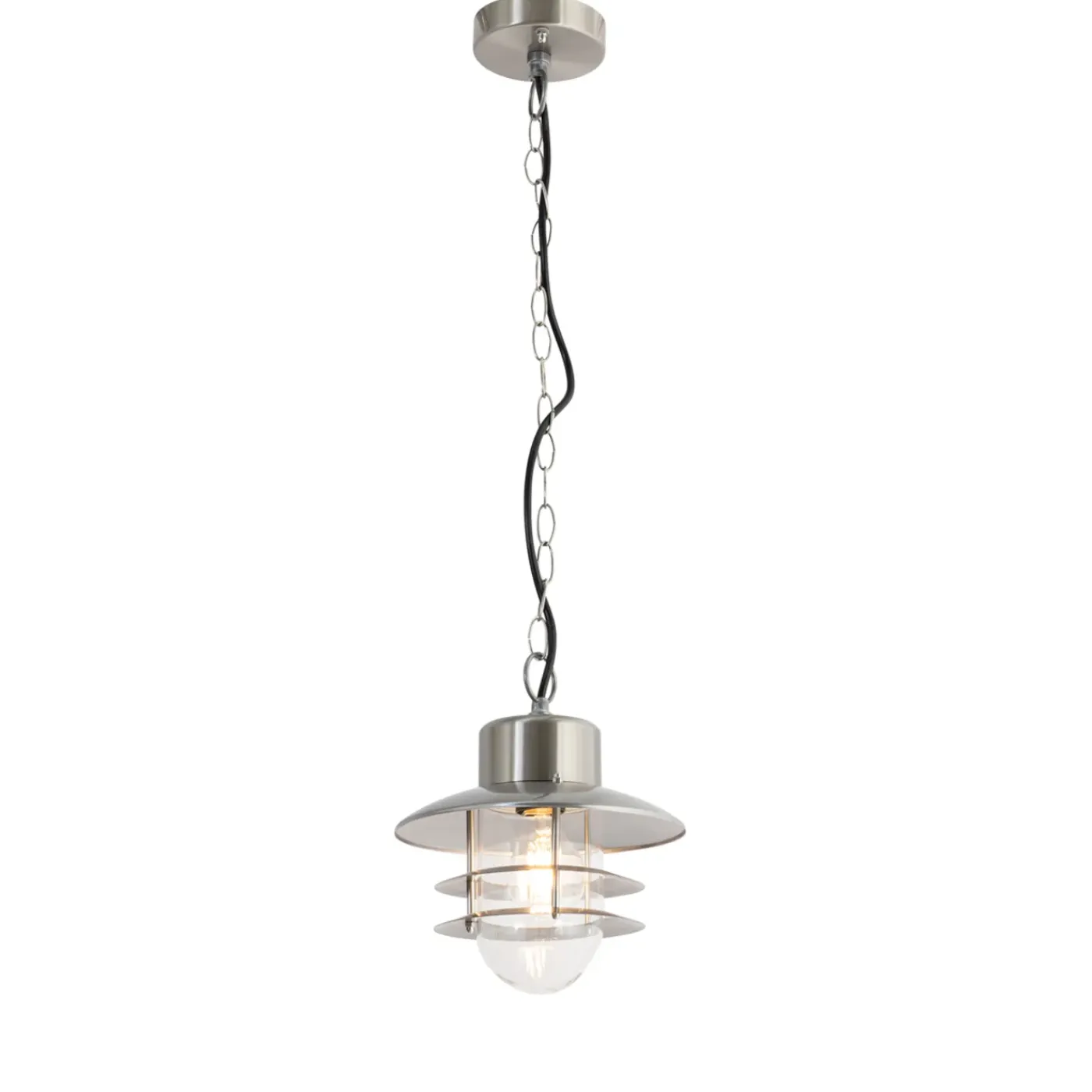 QAZQA Industriële Hanglamp Staal Ip44 - Shell