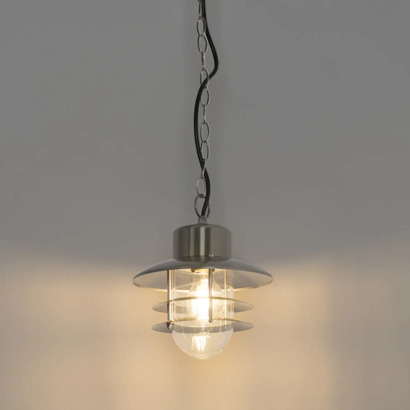 QAZQA Industriële Hanglamp Staal Ip44 - Shell