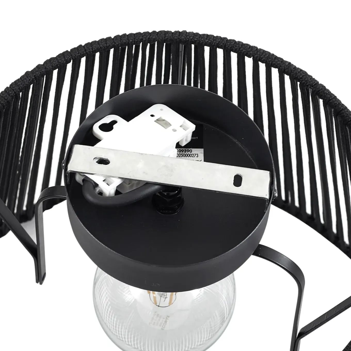 Qazqa Japandi Buiten Plafondlamp Met Zwart Touw Ip54 - Jayla