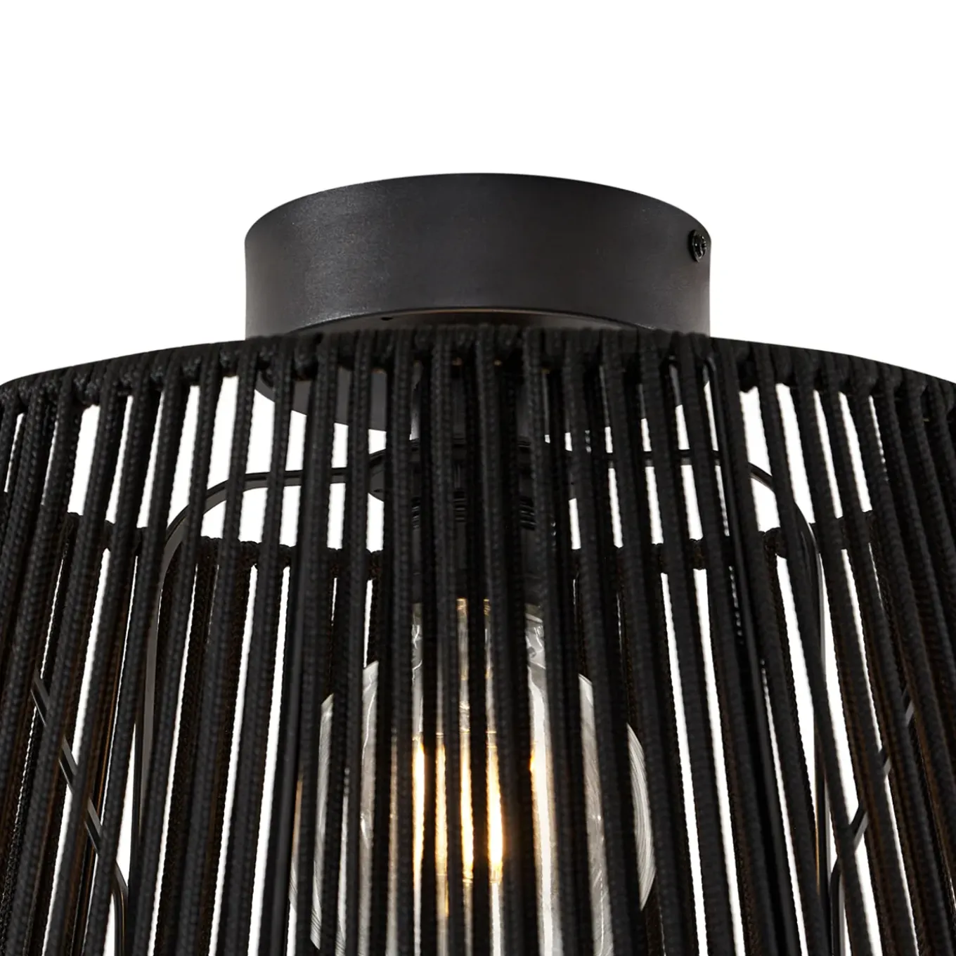 Qazqa Japandi Buiten Plafondlamp Met Zwart Touw Ip54 - Jayla