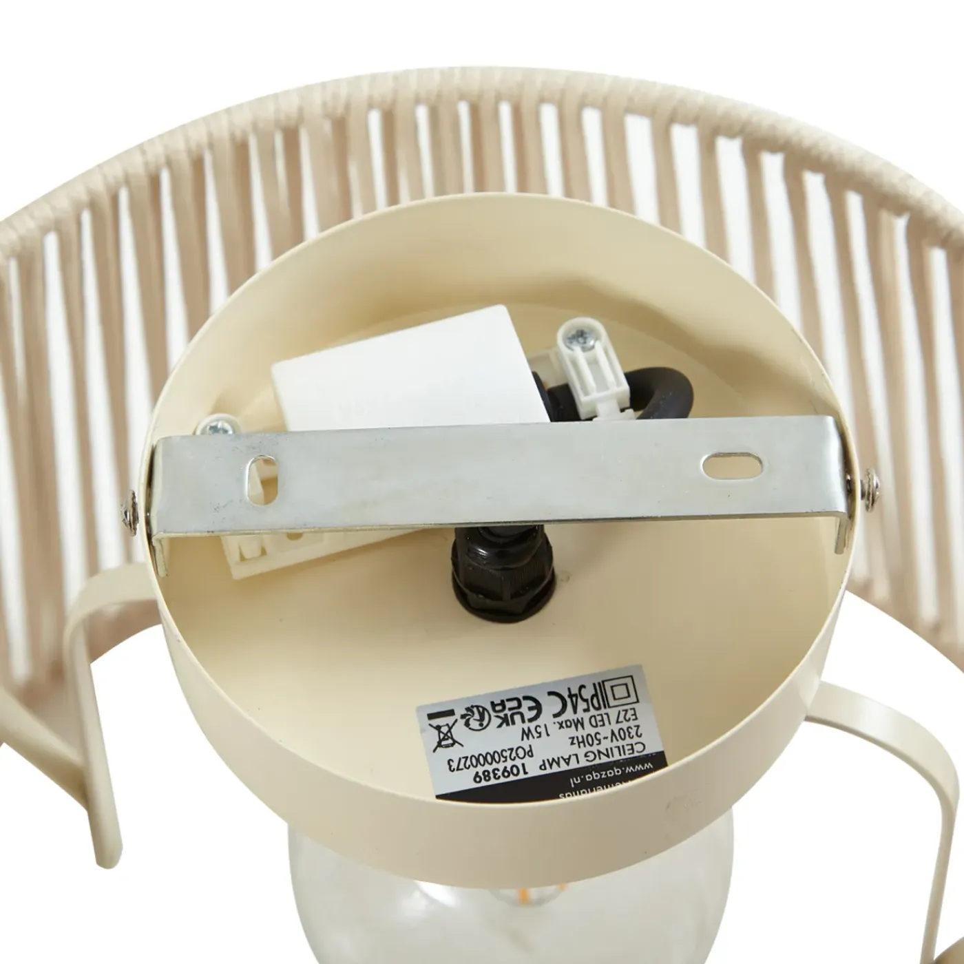 QAZQA Japandi Buiten Plafondlamp Met Beige Touw Ip54 - Jayla