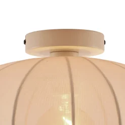 Qazqa Japandi Plafondlamp Beige Met Stoffen Kap - Bida