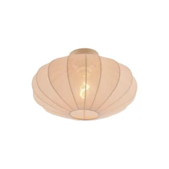 Qazqa Japandi Plafondlamp Beige Met Stoffen Kap - Bida