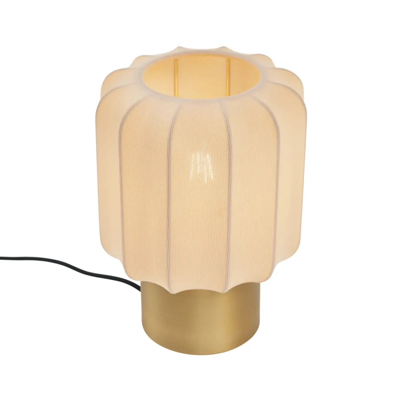 Qazqa Japandi Tafellamp Goud Met Beige Kap - Pluni