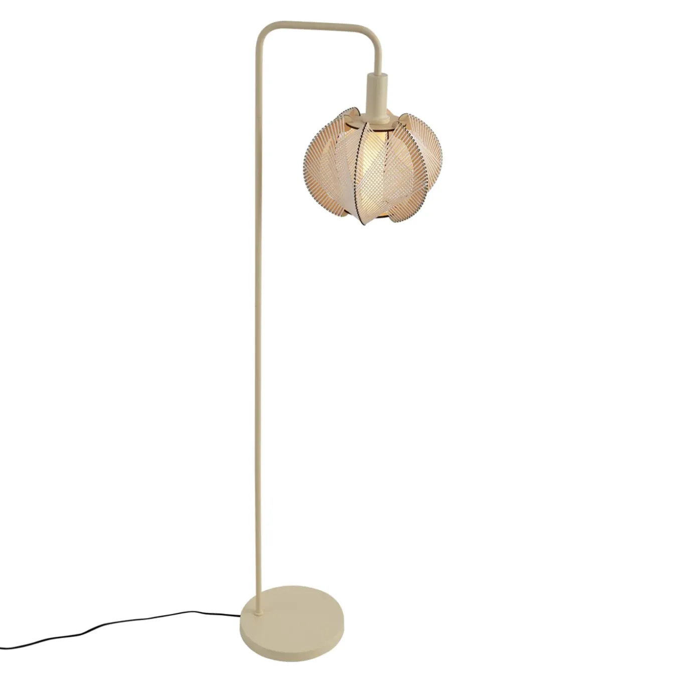 Qazqa Japandi Vloerlamp Beige Met Kap - Gertie