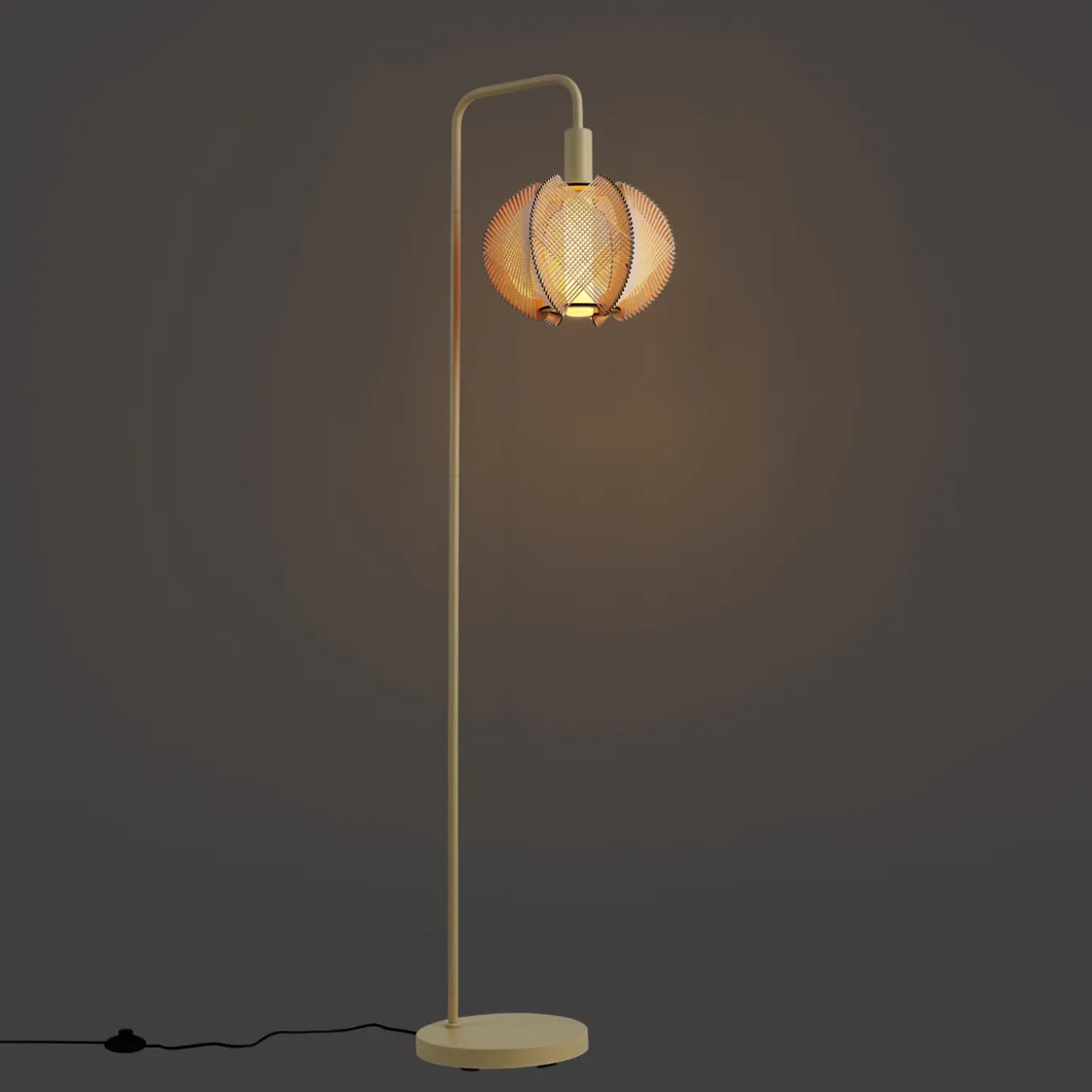 Qazqa Japandi Vloerlamp Beige Met Kap - Gertie