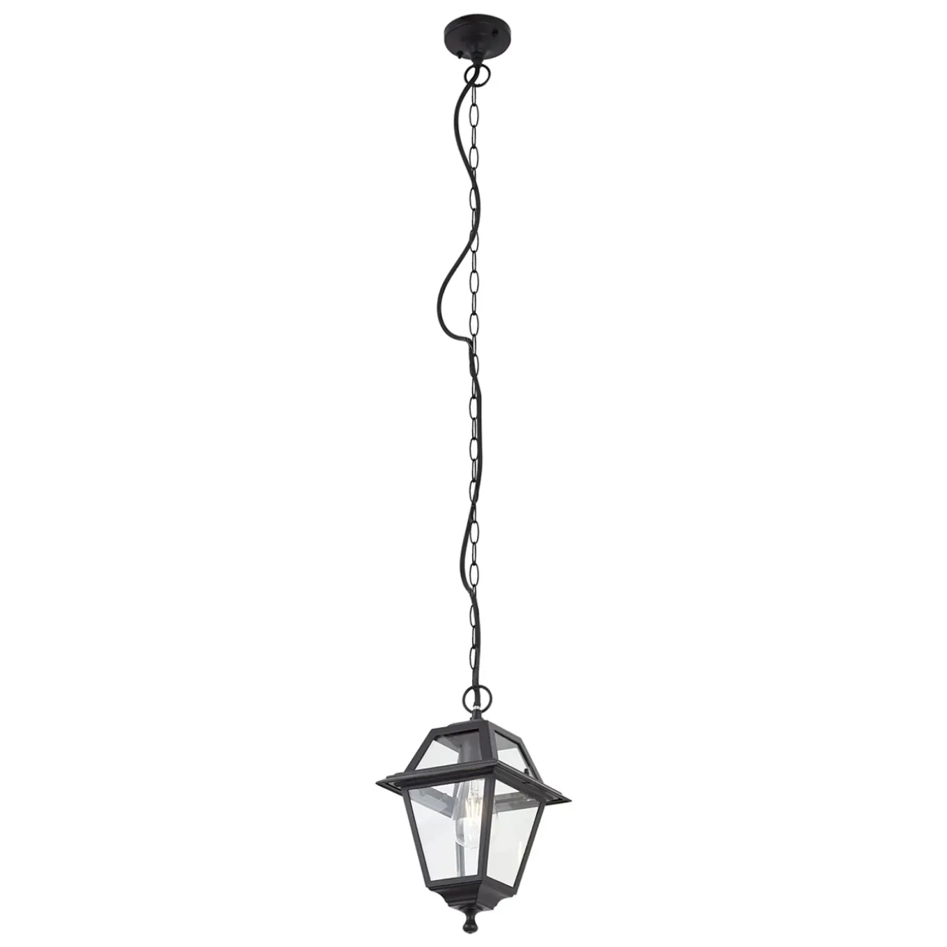 Qazqa Klassieke Buiten Hanglamp Zwart Ip44 - Berta