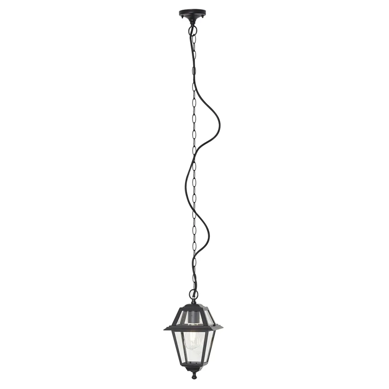Qazqa Klassieke Buiten Hanglamp Zwart Ip44 - Berta