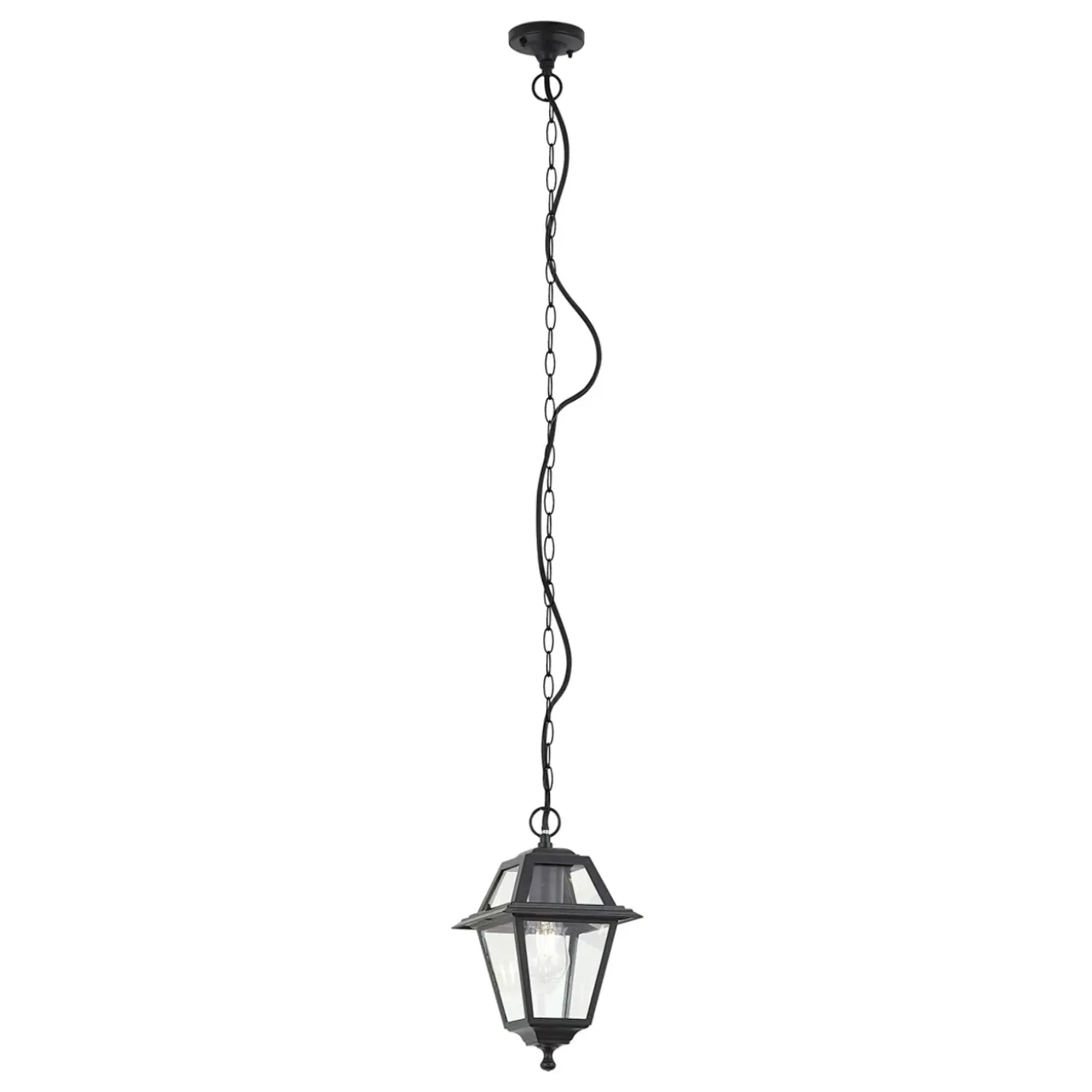 Qazqa Klassieke Buiten Hanglamp Zwart Ip44 - Berta