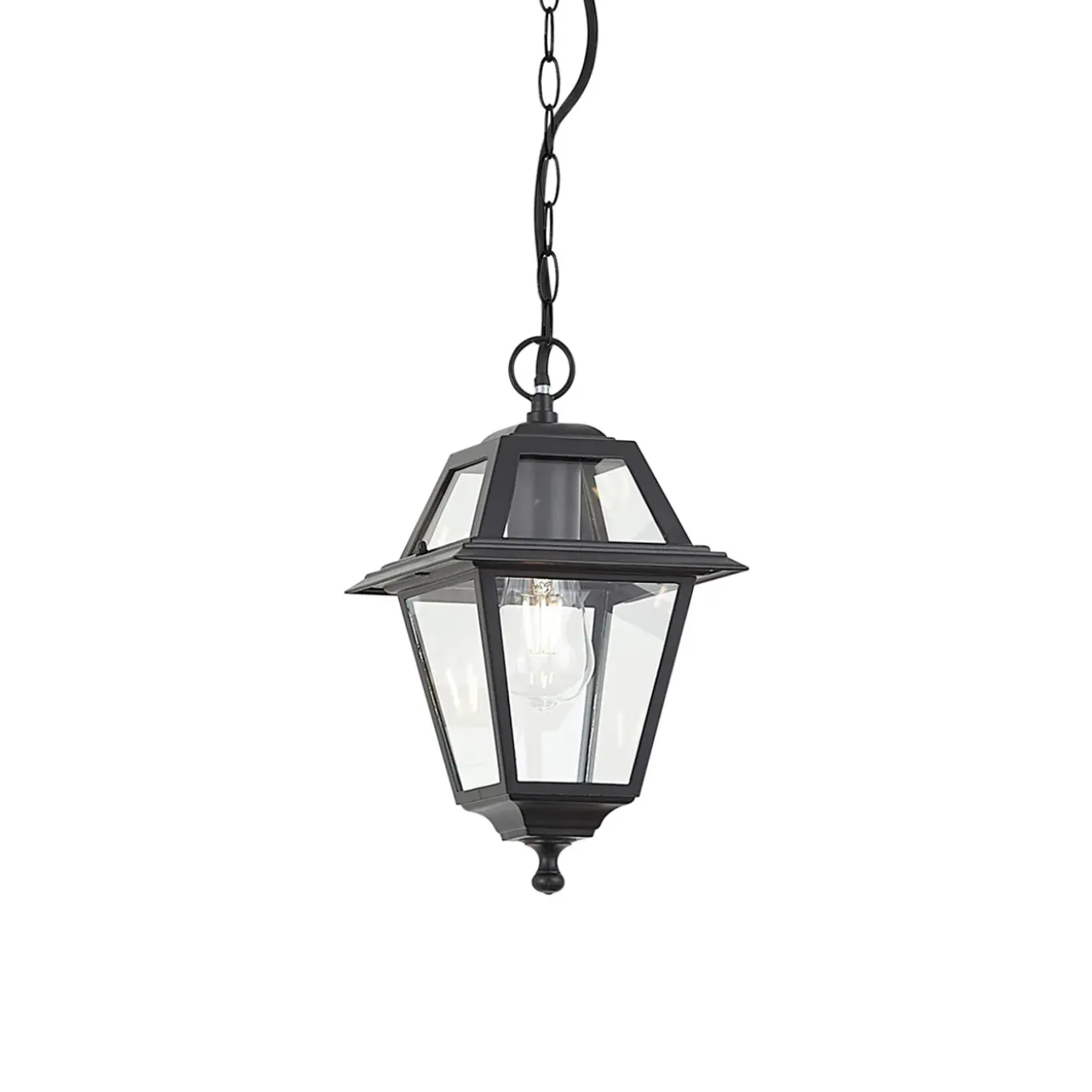 Qazqa Klassieke Buiten Hanglamp Zwart Ip44 - Berta