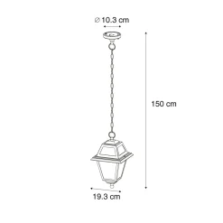 Qazqa Klassieke Buiten Hanglamp Zwart Ip44 - Berta