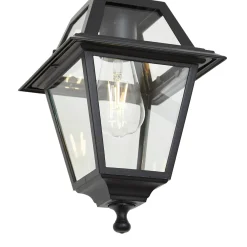 Qazqa Klassieke Buiten Hanglamp Zwart Ip44 - Berta