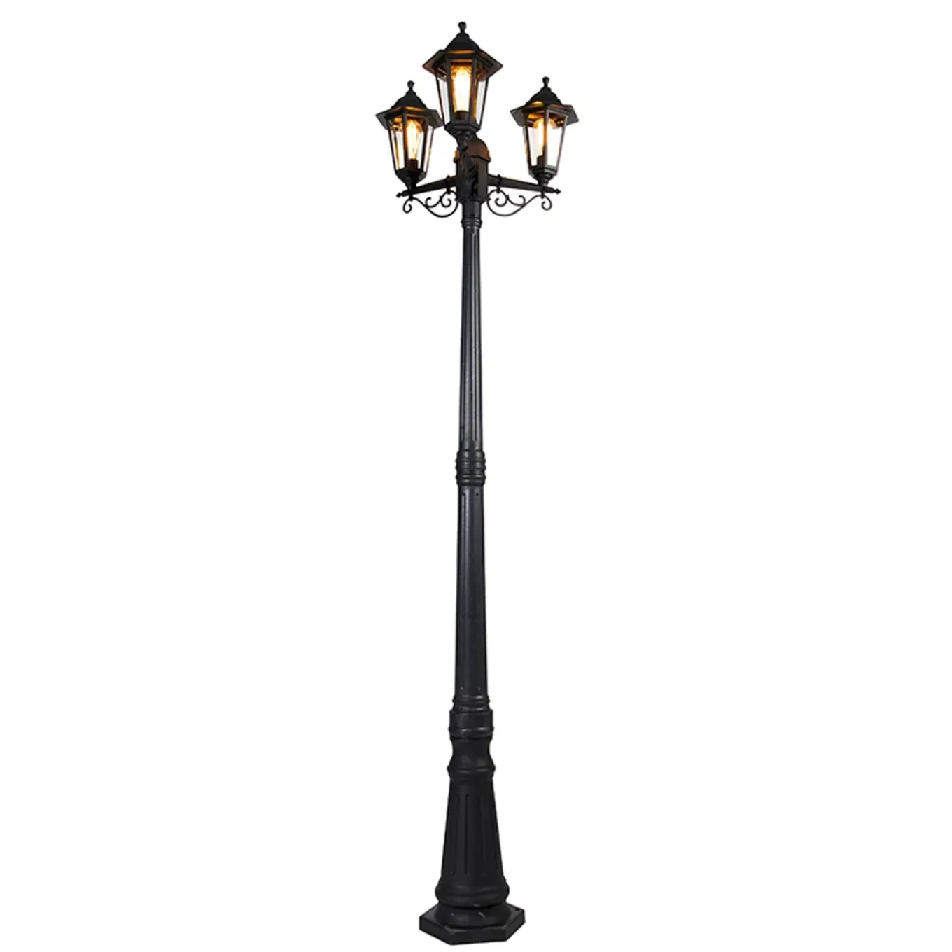 Qazqa Klassieke Buiten Lantaarn Zwart 3-lichts Ip44 - New Haven