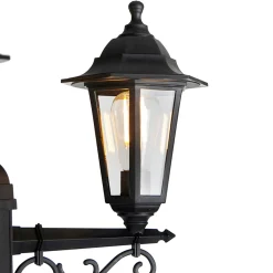Qazqa Klassieke Buiten Lantaarn Zwart 3-lichts Ip44 - New Haven