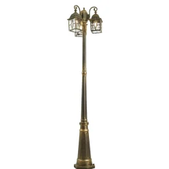 Qazqa Klassieke Buiten Lantaarn Antiek Goud Met Helder Glas 198cm Ip44 - London
