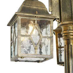 Qazqa Klassieke Buiten Lantaarn Antiek Goud Met Helder Glas 198cm Ip44 - London
