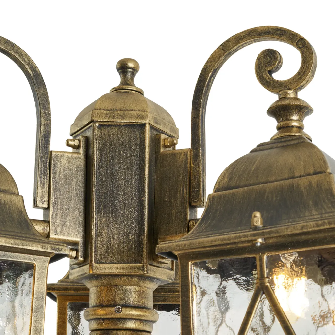 Qazqa Klassieke Buiten Lantaarn Antiek Goud Met Helder Glas 198cm Ip44 - London