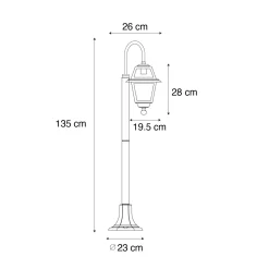 QAZQA Klassieke Buiten Lantaarn Zwart 135 Cm Ip44 - Berta