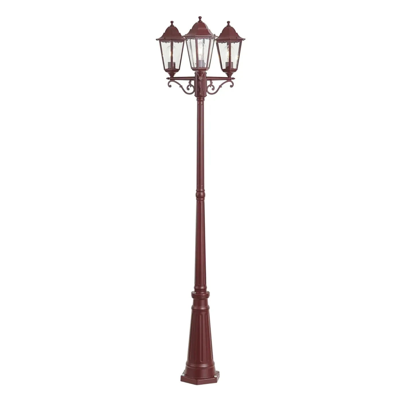 QAZQA Klassieke Buitenlantaarn Donker Rood 220cm 3-lichts Ip44 - Havana