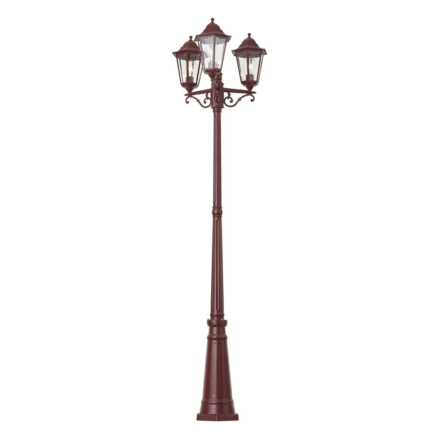 QAZQA Klassieke Buitenlantaarn Donker Rood 220cm 3-lichts Ip44 - Havana
