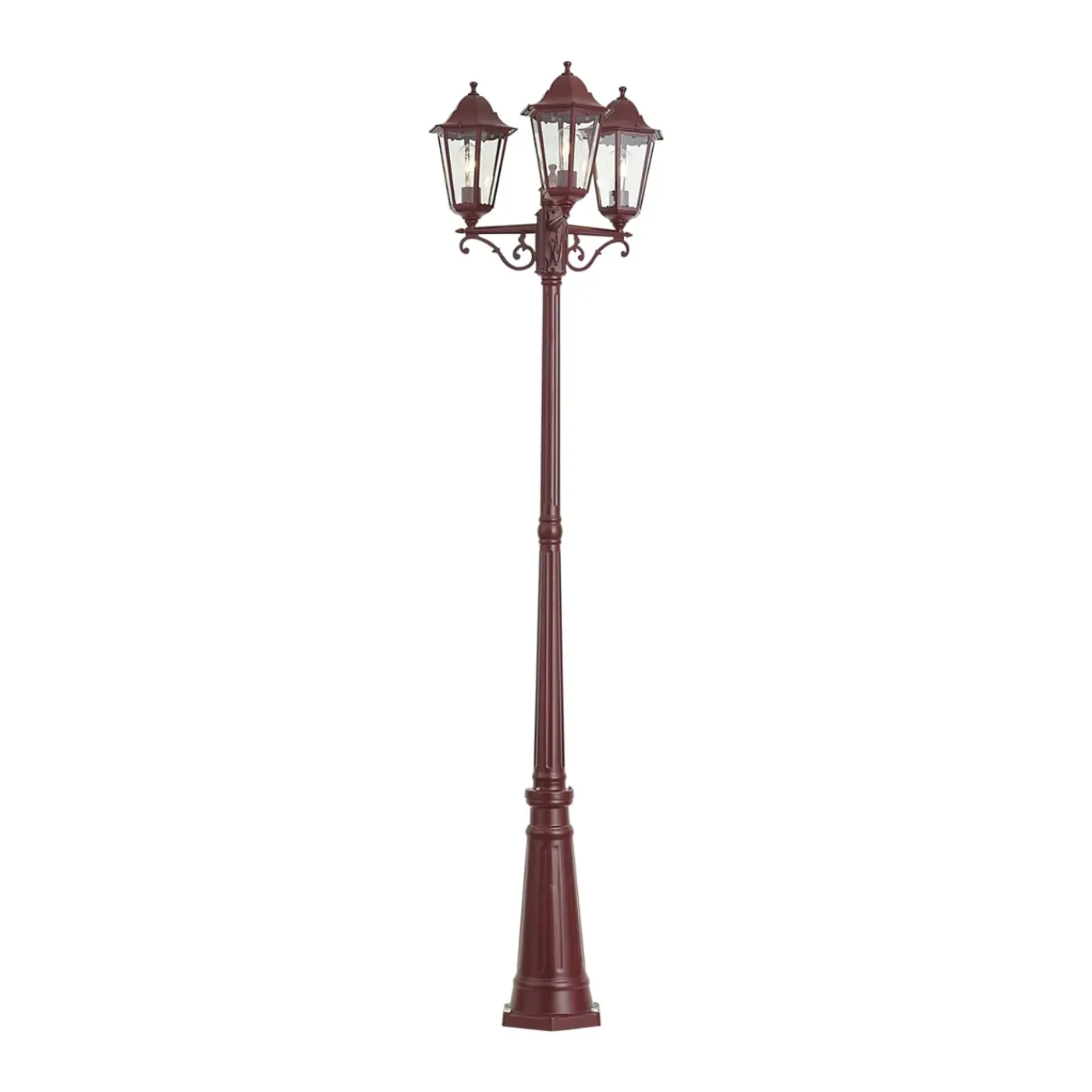 QAZQA Klassieke Buitenlantaarn Donker Rood 220cm 3-lichts Ip44 - Havana