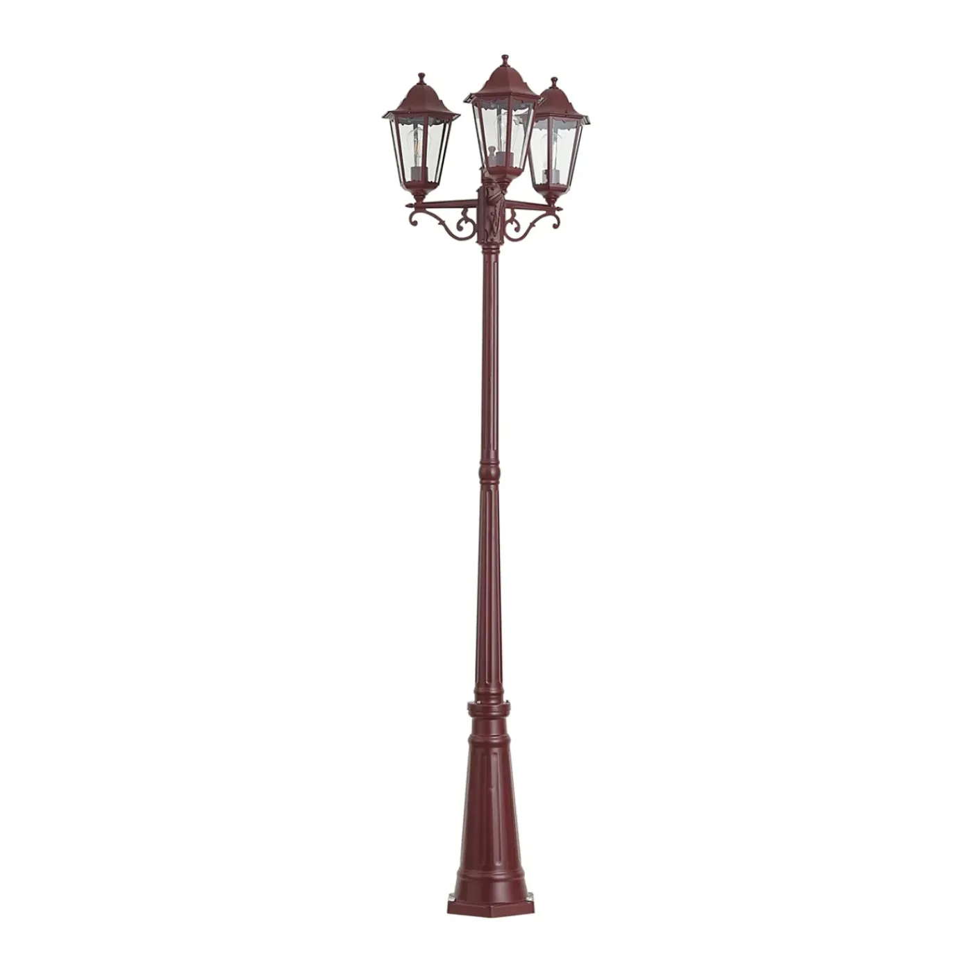 QAZQA Klassieke Buitenlantaarn Donker Rood 220cm 3-lichts Ip44 - Havana