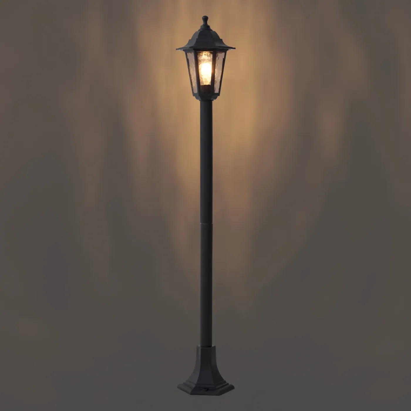 QAZQA Klassieke Buitenpaal Zwart 122cm Ip44 - New Haven Hammered