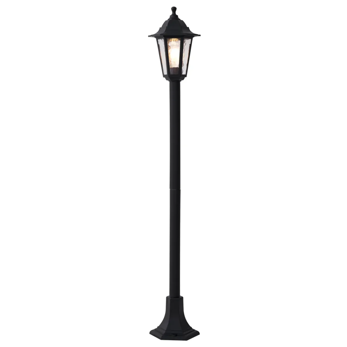 QAZQA Klassieke Buitenpaal Zwart 122cm Ip44 - New Haven Hammered