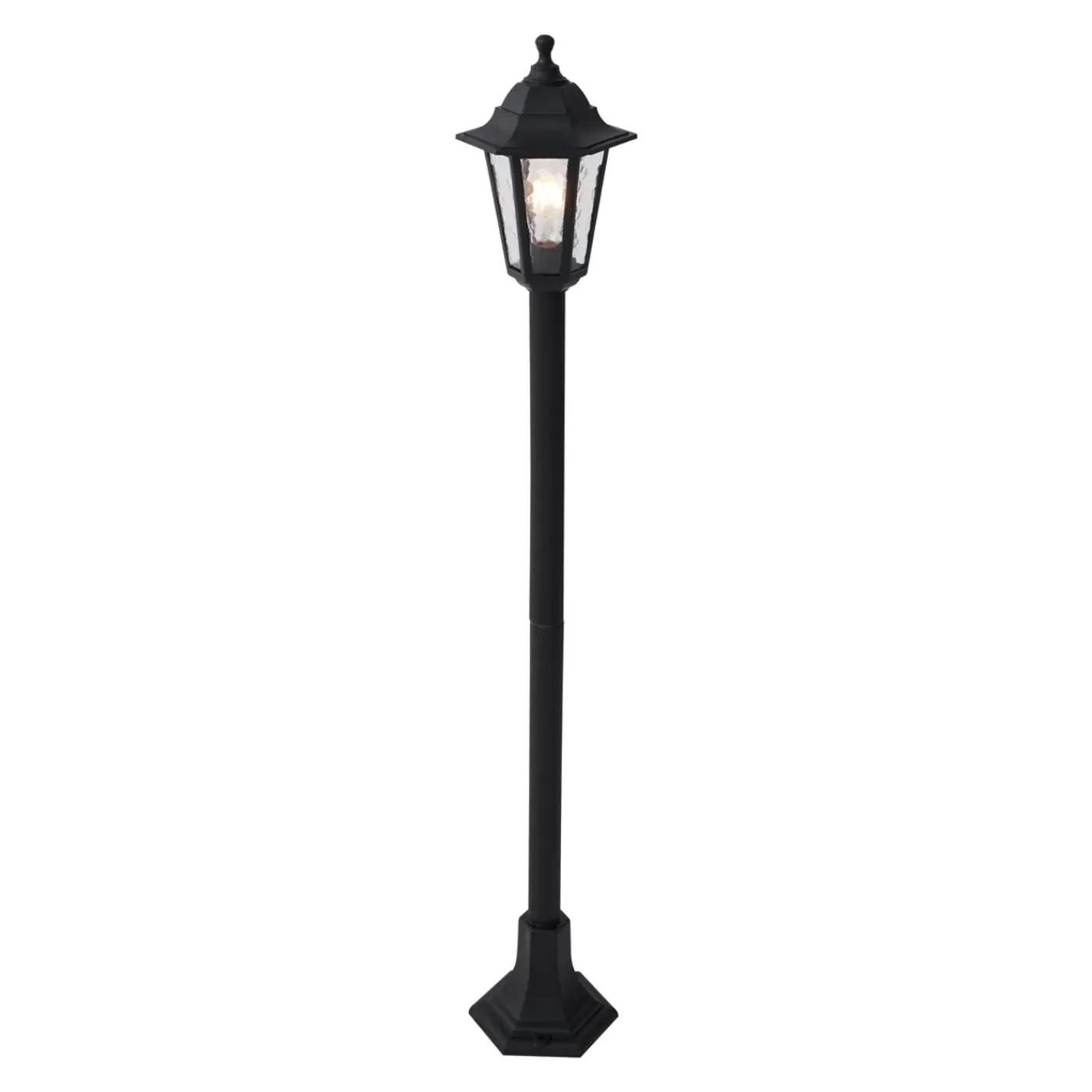 QAZQA Klassieke Buitenpaal Zwart 122cm Ip44 - New Haven Hammered