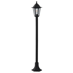 QAZQA Klassieke Buitenpaal Zwart 122cm Ip44 - New Haven Hammered