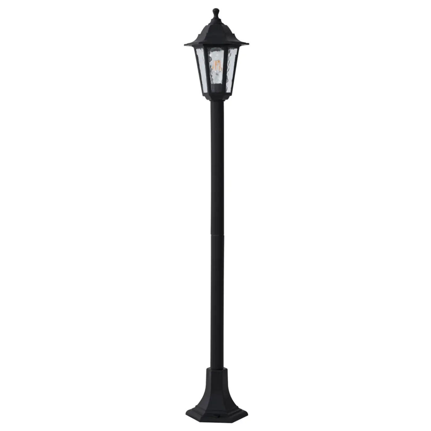 QAZQA Klassieke Buitenpaal Zwart 122cm Ip44 - New Haven Hammered