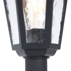 QAZQA Klassieke Buitenpaal Zwart 122cm Ip44 - New Haven Hammered