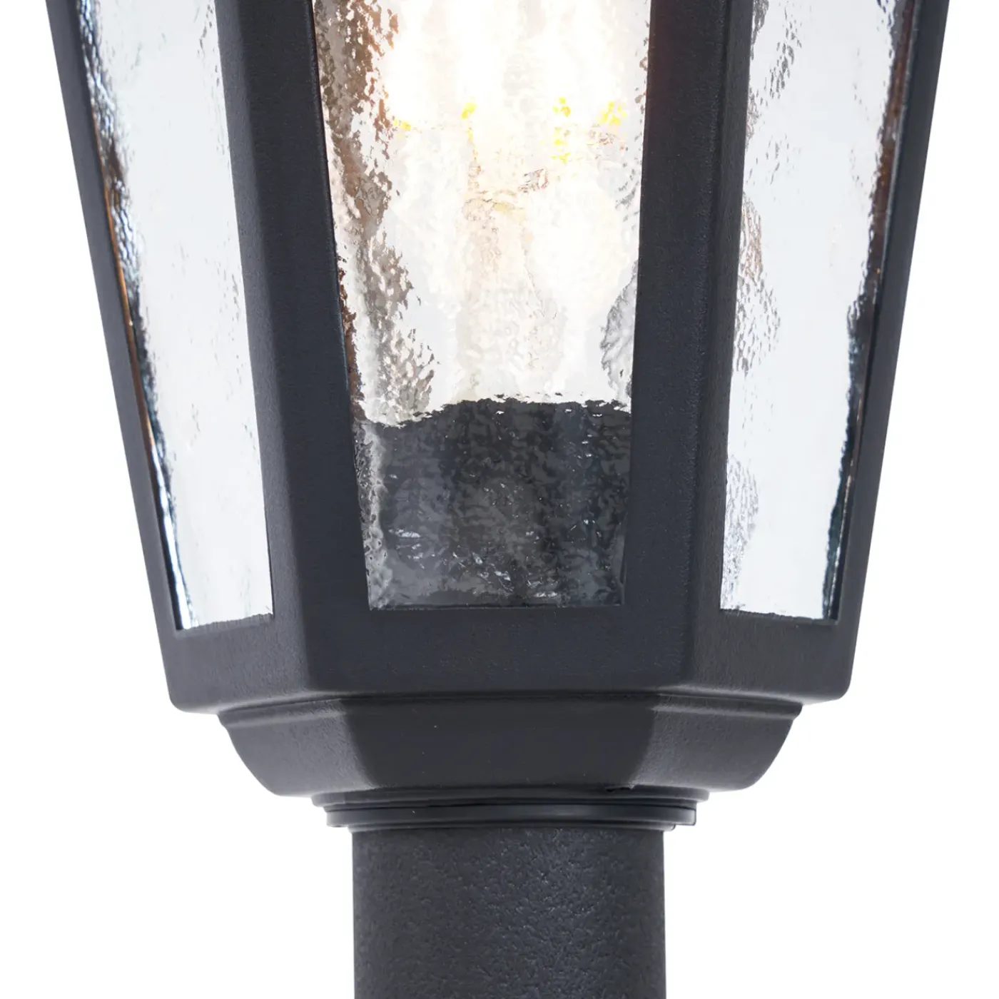 QAZQA Klassieke Buitenpaal Zwart 122cm Ip44 - New Haven Hammered