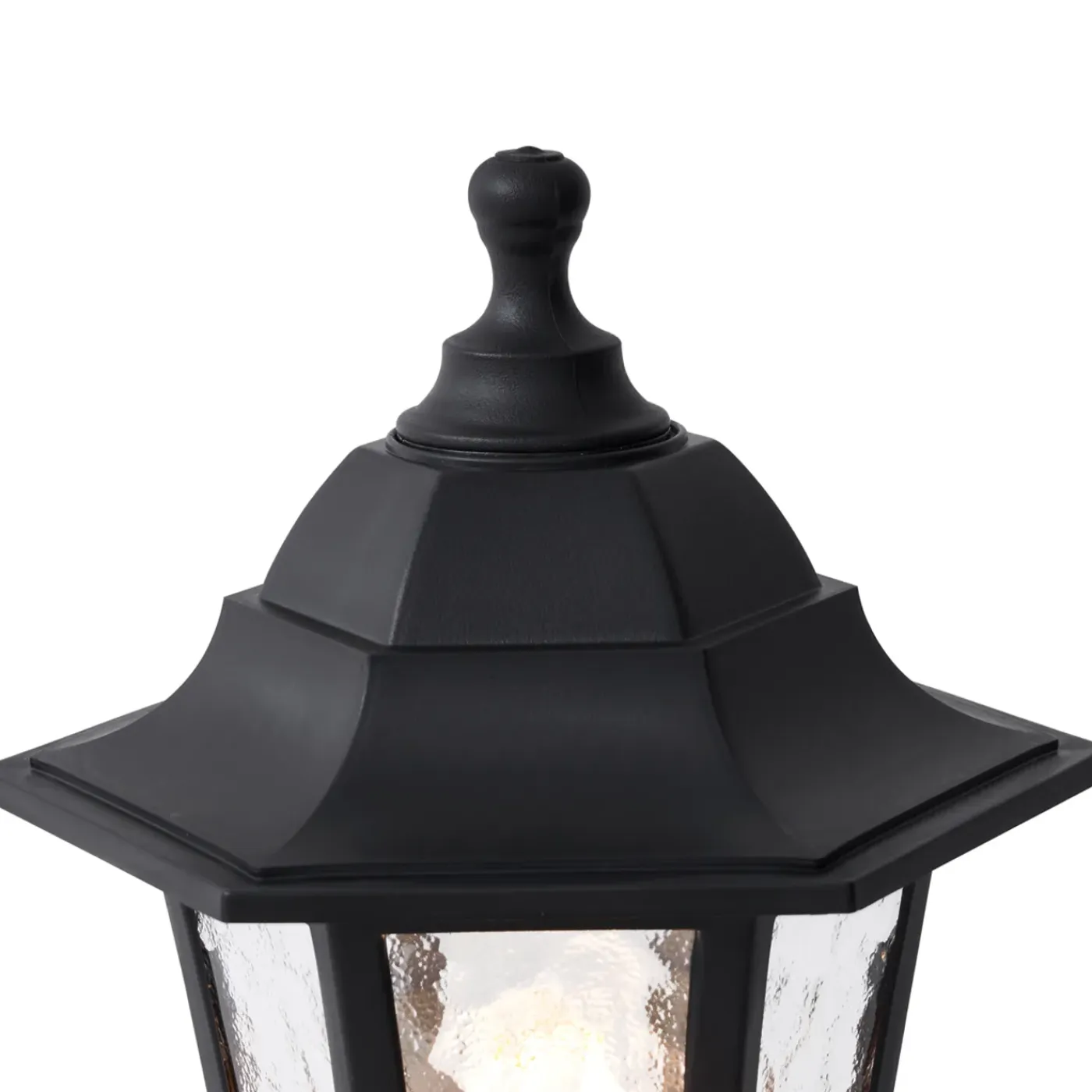 QAZQA Klassieke Buitenpaal Zwart 122cm Ip44 - New Haven Hammered