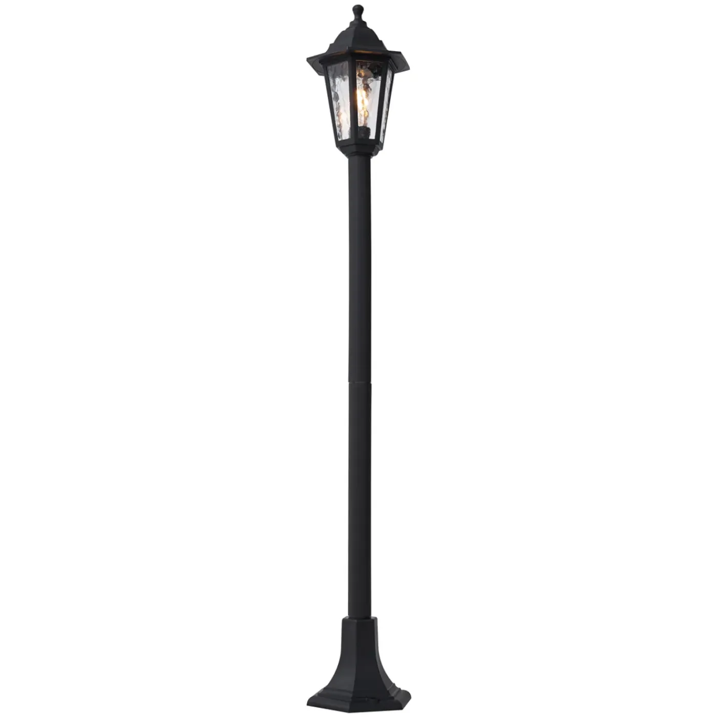 QAZQA Klassieke Buitenpaal Zwart 122cm Ip44 - New Haven Hammered