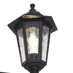 QAZQA Klassieke Buitenpaal Zwart 217cm Ip44 - New Haven Hammered