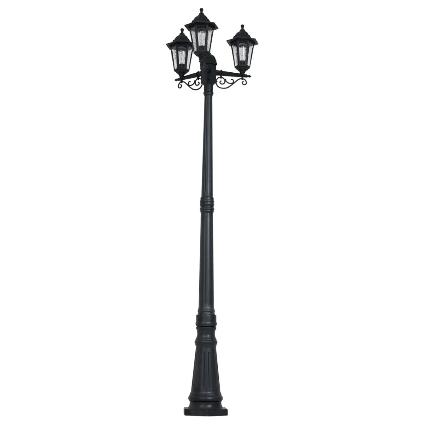 QAZQA Klassieke Buitenpaal Zwart 217cm Ip44 - New Haven Hammered