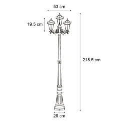 QAZQA Klassieke Buitenpaal Zwart 217cm Ip44 - New Haven Hammered